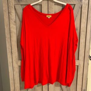 PIKO Red V-neck Top